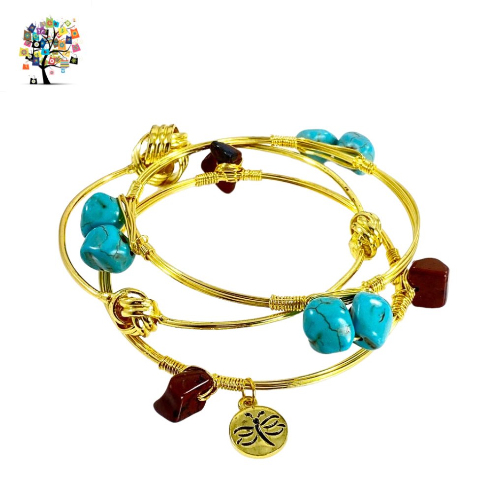 Crystal Wire Bangles Set Of 3